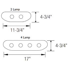 51" X 11" Surface Mounted Puff Fixture, 40W LED Module, 120-277V, Quantum Driver